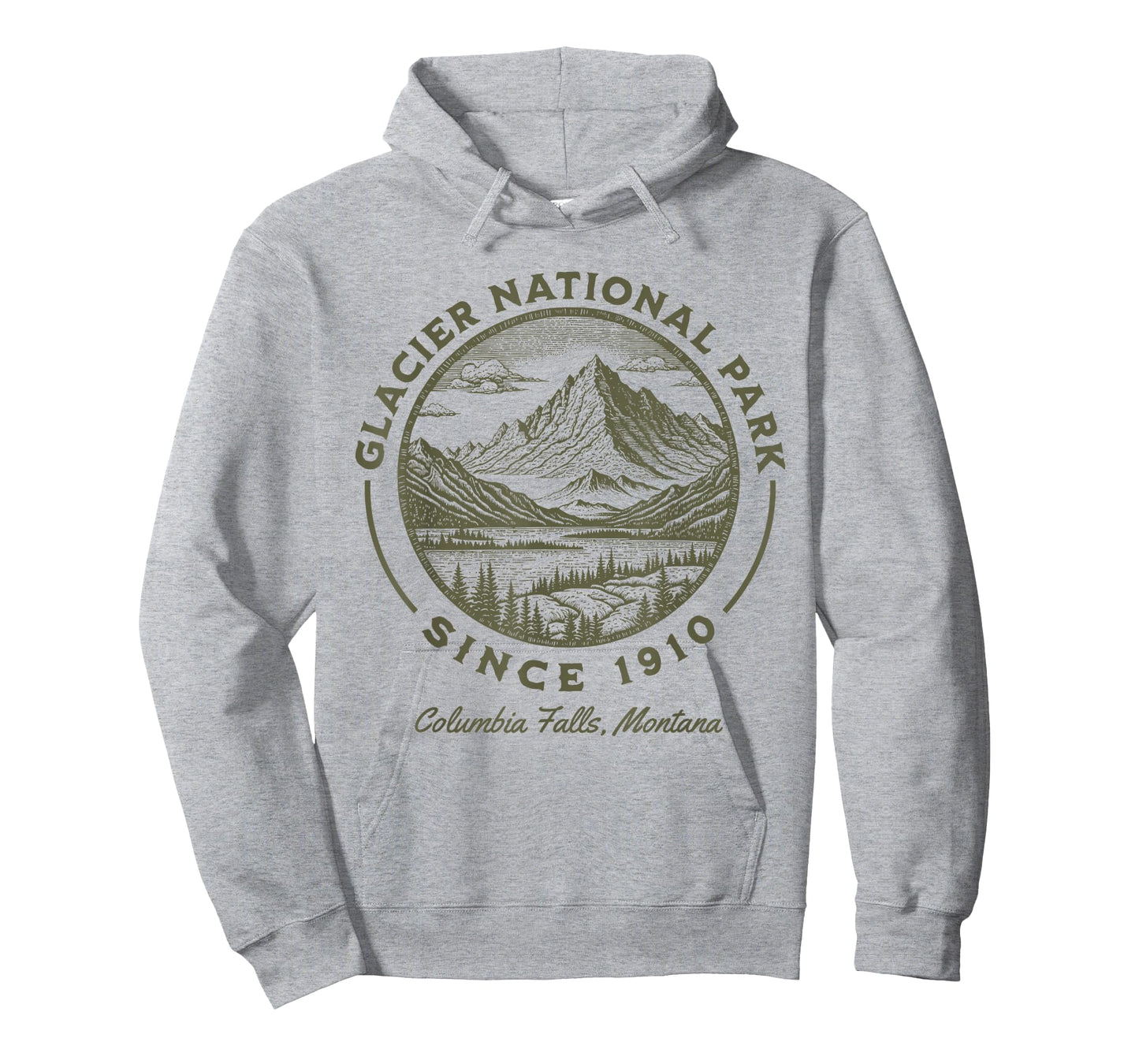 Glacier National Park Since 1910 Rustic Logo Columbia Falls T-Shirt