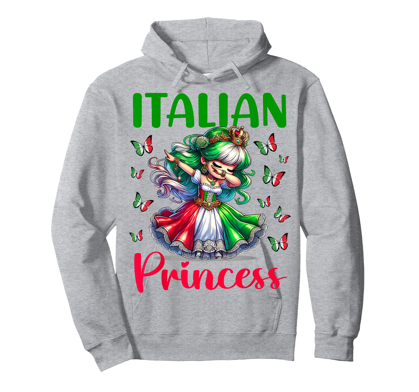 Italian Princess Dab Girl Flag Dress Culture for Kids T-Shirt