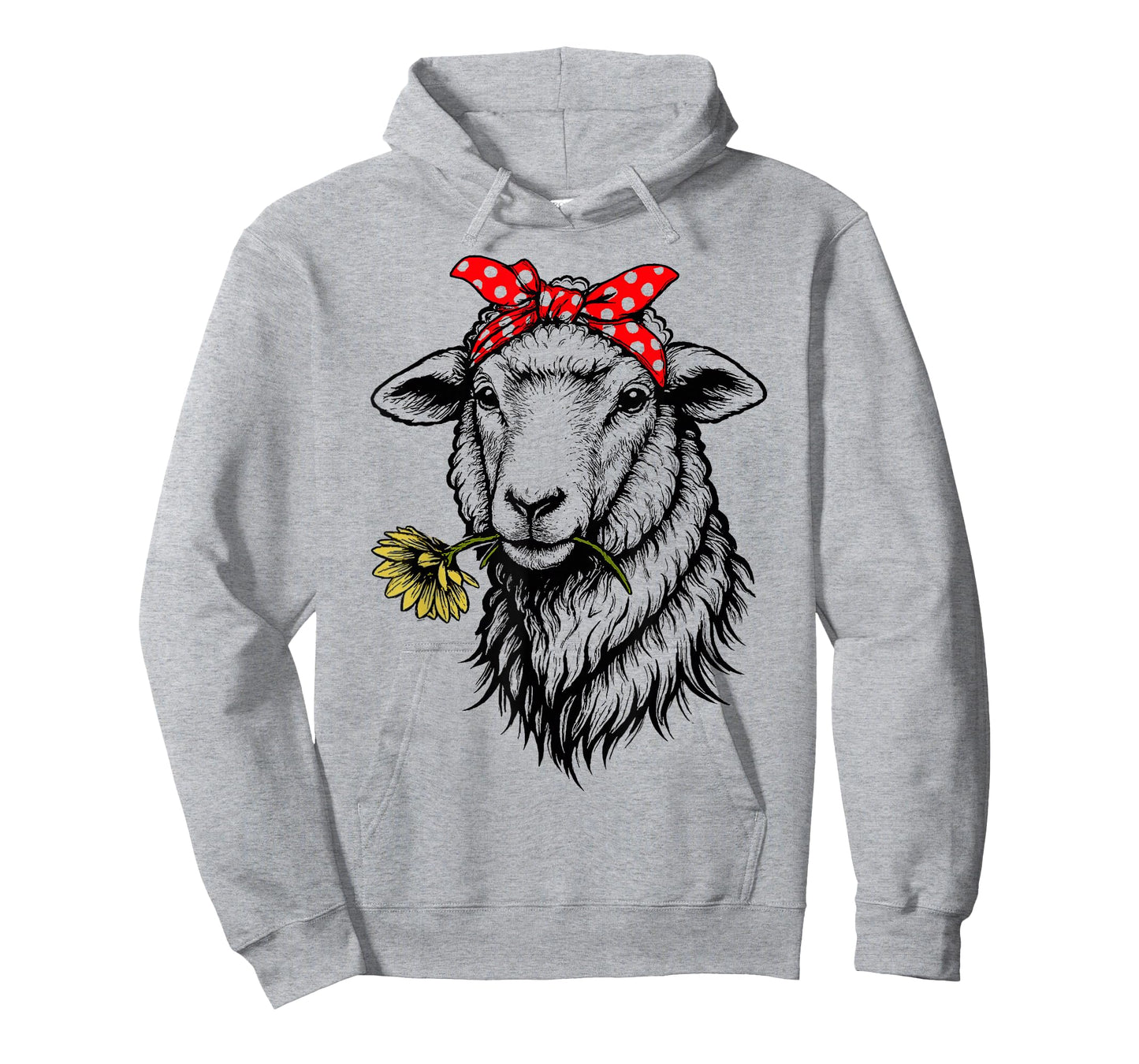 Funny Sheep with Bandana and Flower Farm Animal Lover T-Shirt