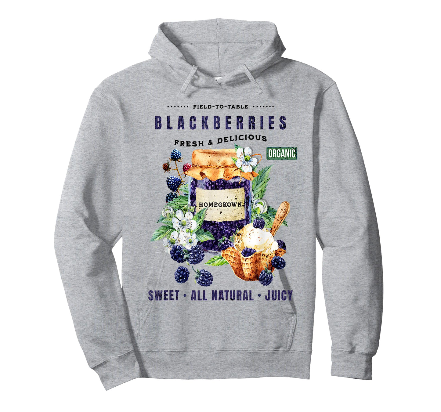 Cute Farm Shirts - Blackberry Harvest with Ice Cream T-Shirt