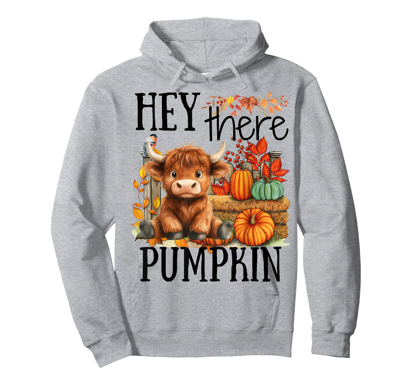 Cute Fall Highland Cow Hey There Pumpkin Autumn Thanksgiving T-Shirt