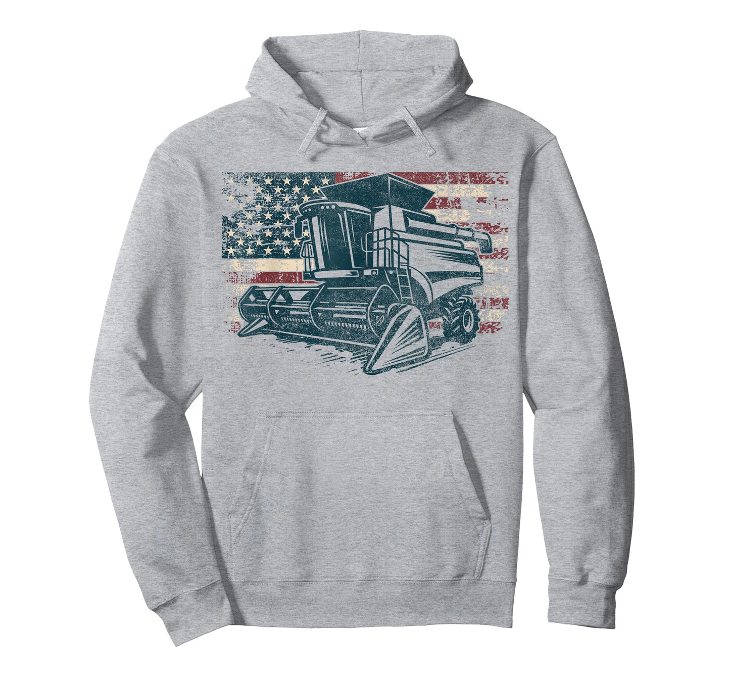 American Flag Combine Harvester Farming Patriotic Farmer T-Shirt
