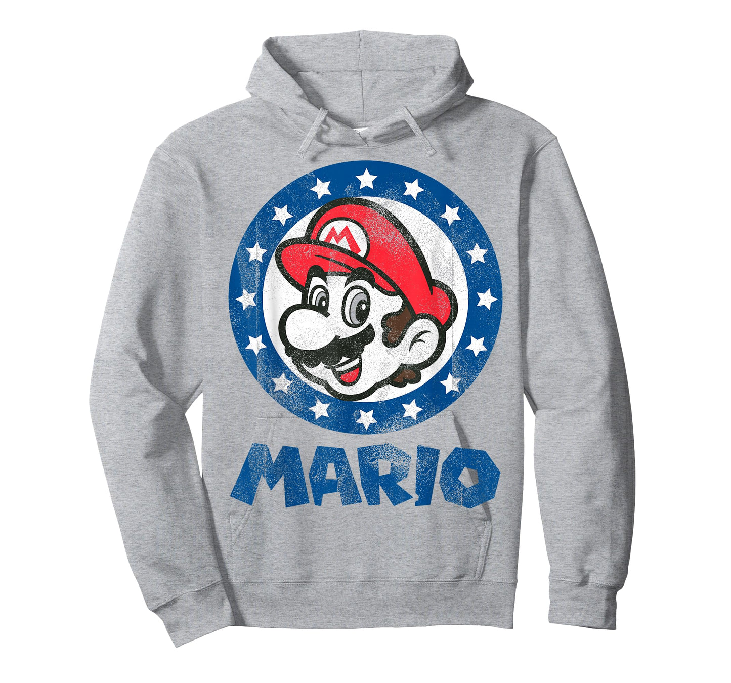 Super Mario World 4th of July Faded Stars Mario Circle T-Shirt