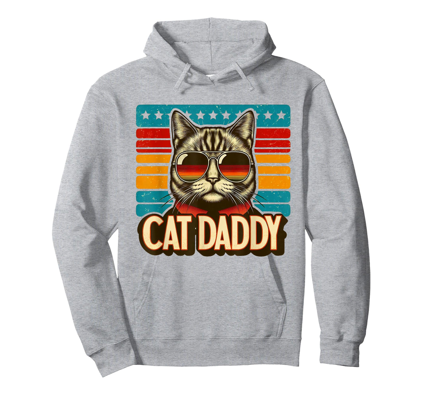 Cat Daddy Funny Cool Cat Father's Day Retro Cat Dad T-Shirt
