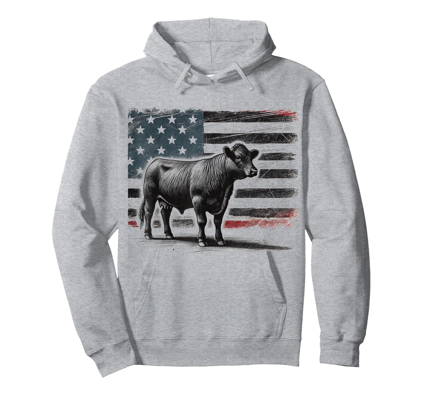 Angus Rancher USA American Flag Cow T-Shirt
