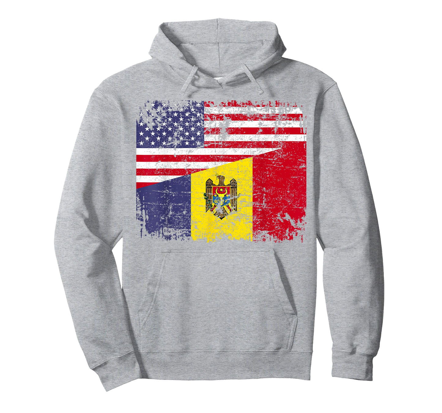 MOLDOVAN ROOTS | Half American Flag | MOLDOVA T-Shirt