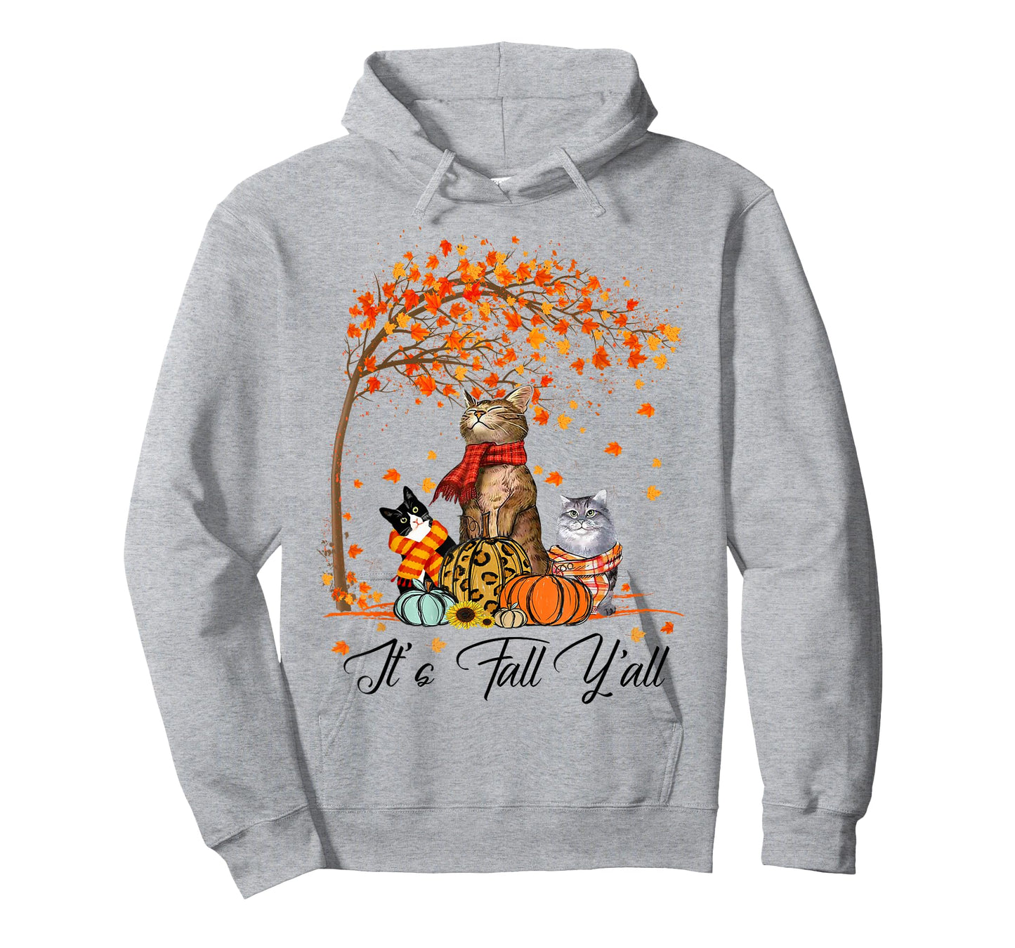 Cat It’s Fall Y’all Pumpkins Autumn Halloween Cat Fall Gifts T-Shirt