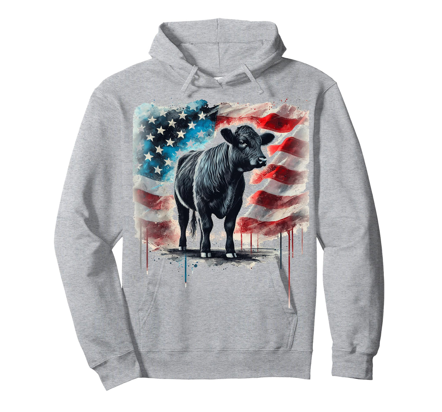Angus Rancher USA American Flag Cow T-Shirt