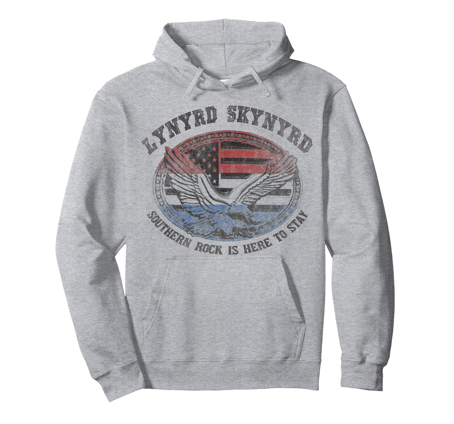 Lynyrd Skynyrd Southern Rock Here to Stay Biker US Flag Logo T-Shirt