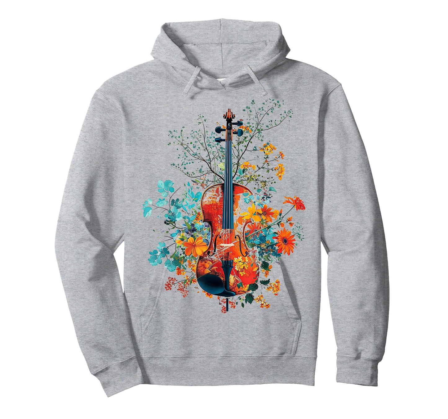 Violin Music Flowers Nature Graphic Violin T-Shirt