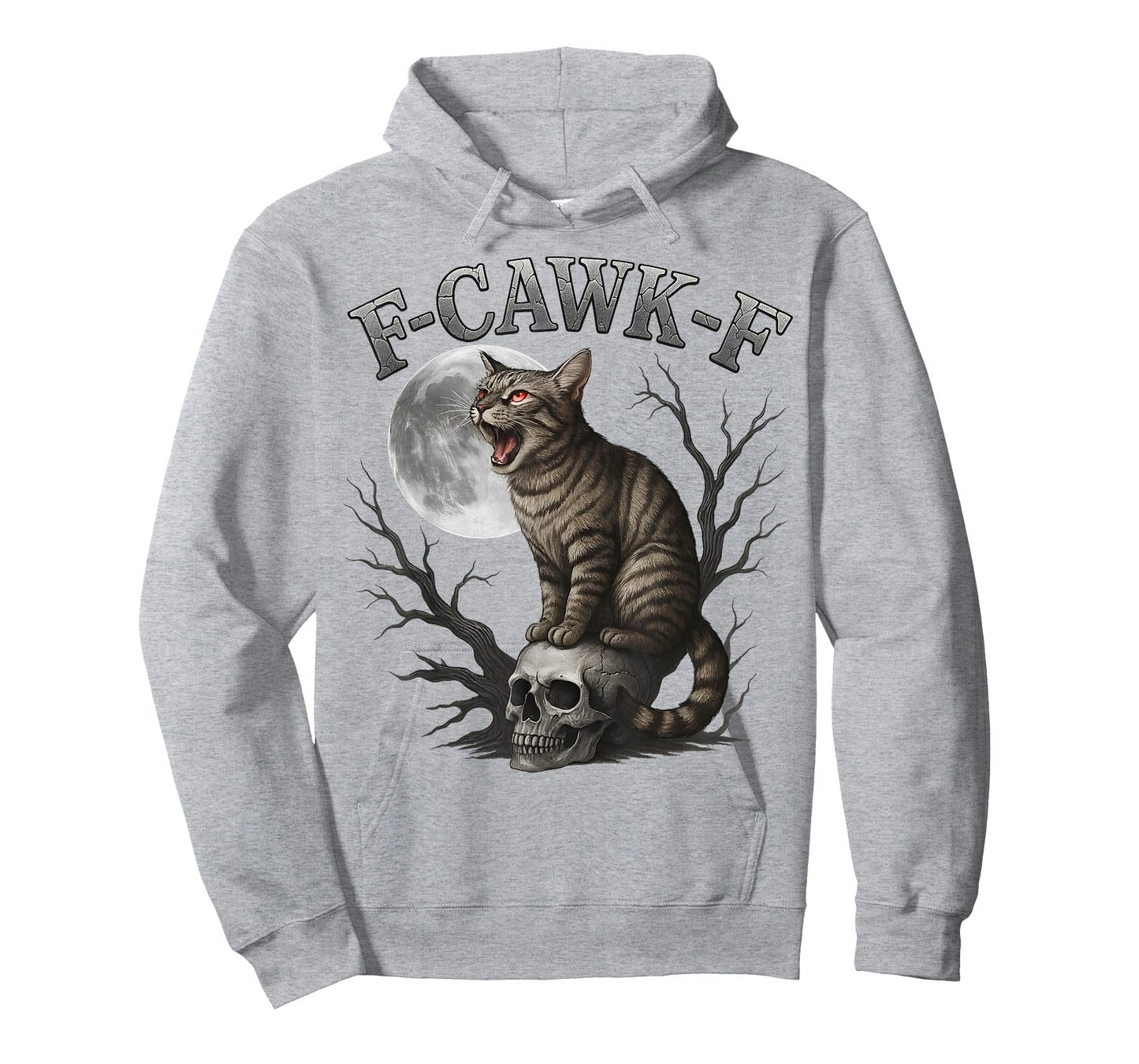Funny F-Caw-F Cat Moon Gothic Adult FCAWF Cat Humor T-Shirt