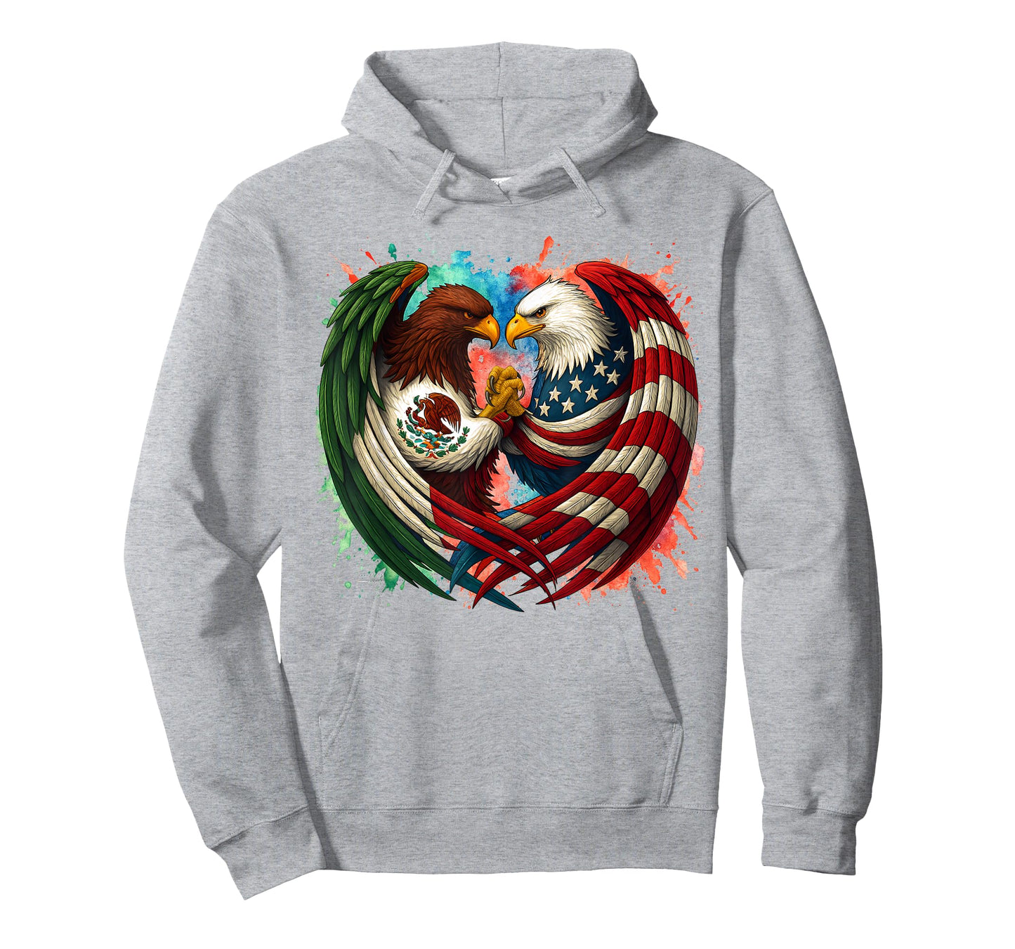 Mexican & American Eagle Flag Mexico USA America Patriotic T-Shirt