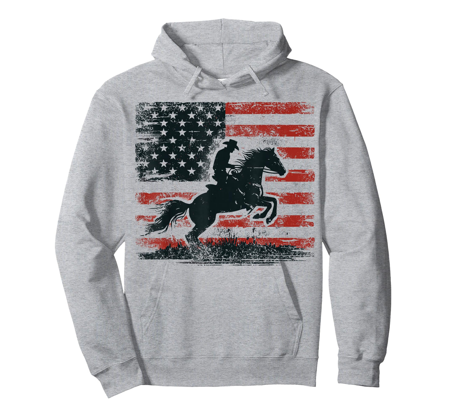 Rodeo Cowboy Horse USA Flag Western Country 4th of July T-Shirt