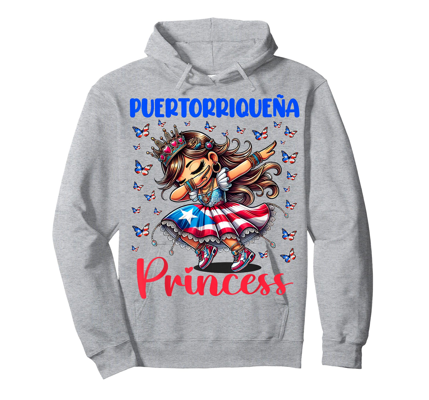 Puertorriqueña Princess Boricua Pride Girl Dabbing for Kids T-Shirt
