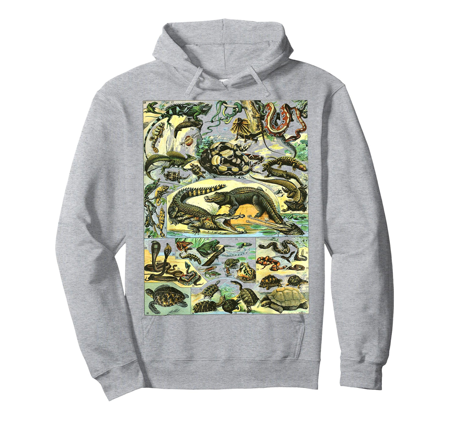 Reptiles Collection Table Turtle Snake Species Vintage T-Shirt
