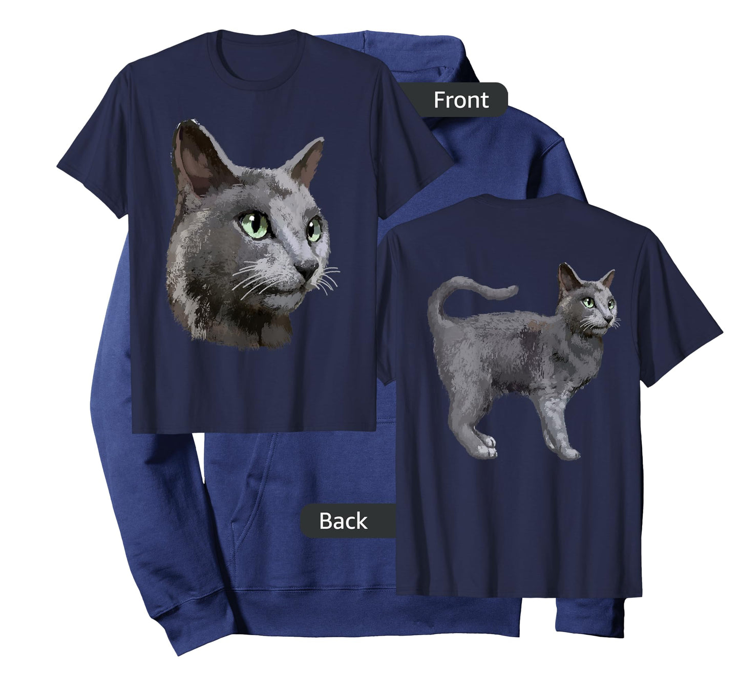 Russian Blue Cat T-shirt Tee Tees T Shirt Tshirt Men Women Kids T-Shirt