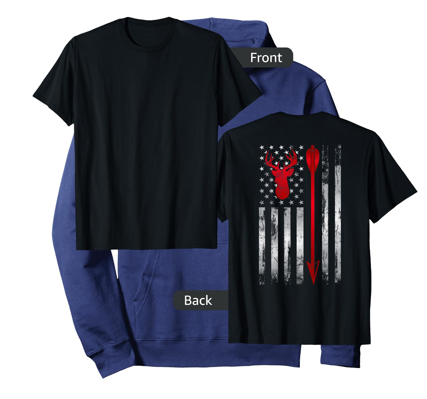 BowHunter Patriotic American USA flag Deer Bow Hunting T-Shirt