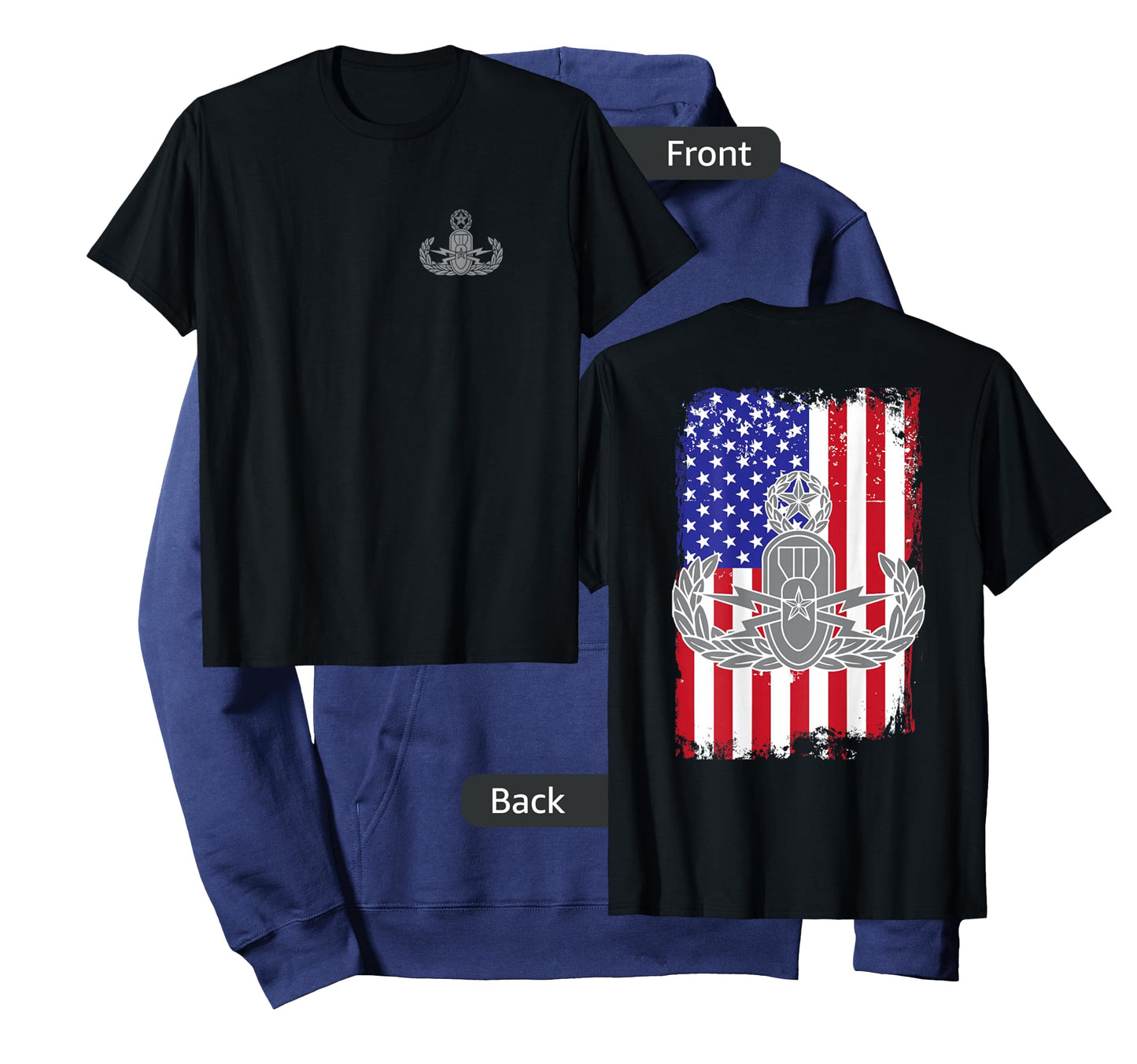 EOD American Flag T Shirt - Memorial Day July 4th See Back T-Shirt