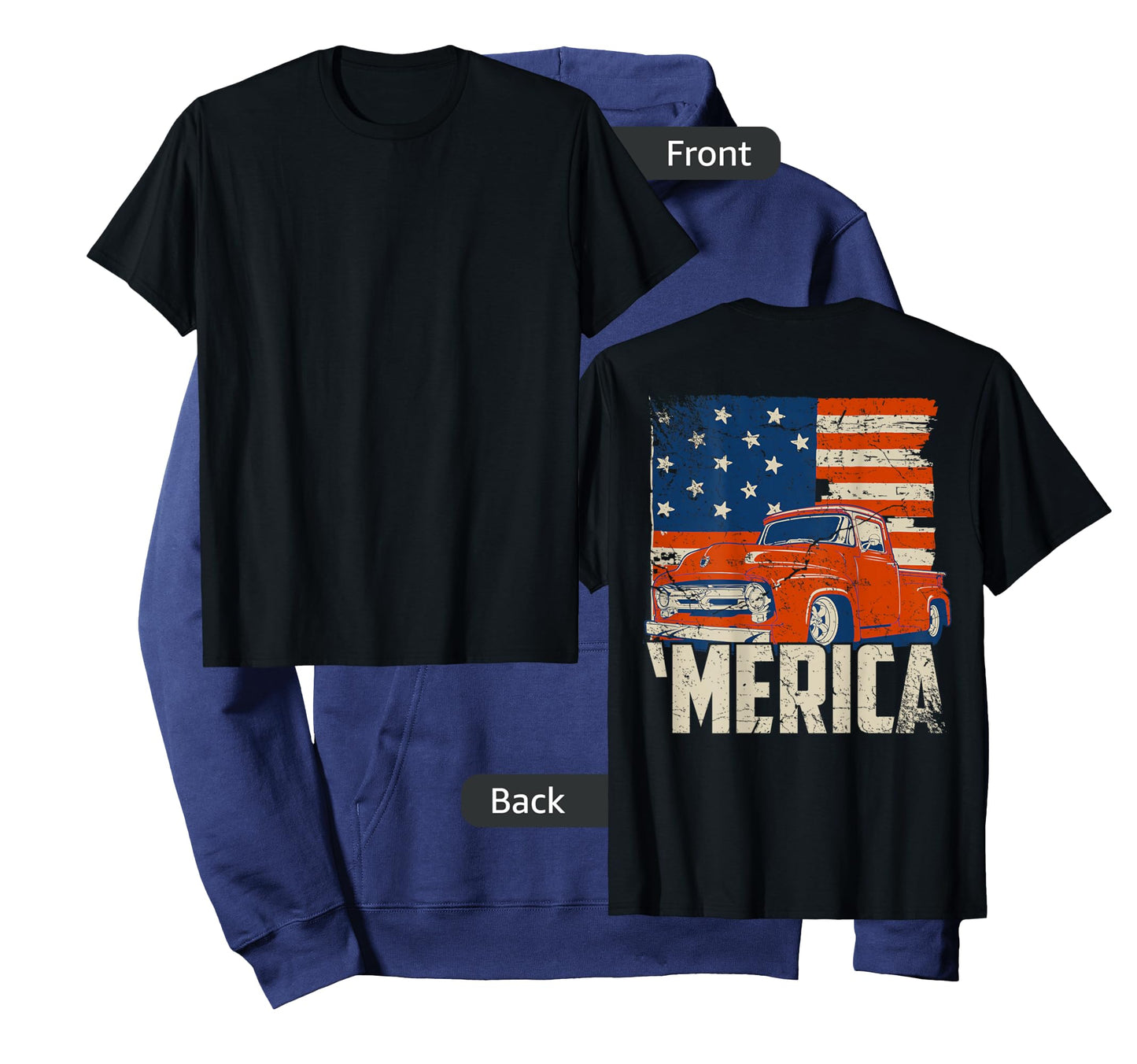 1953 Pickup truck and flag 'Merica shirt Classic truck tee T-Shirt