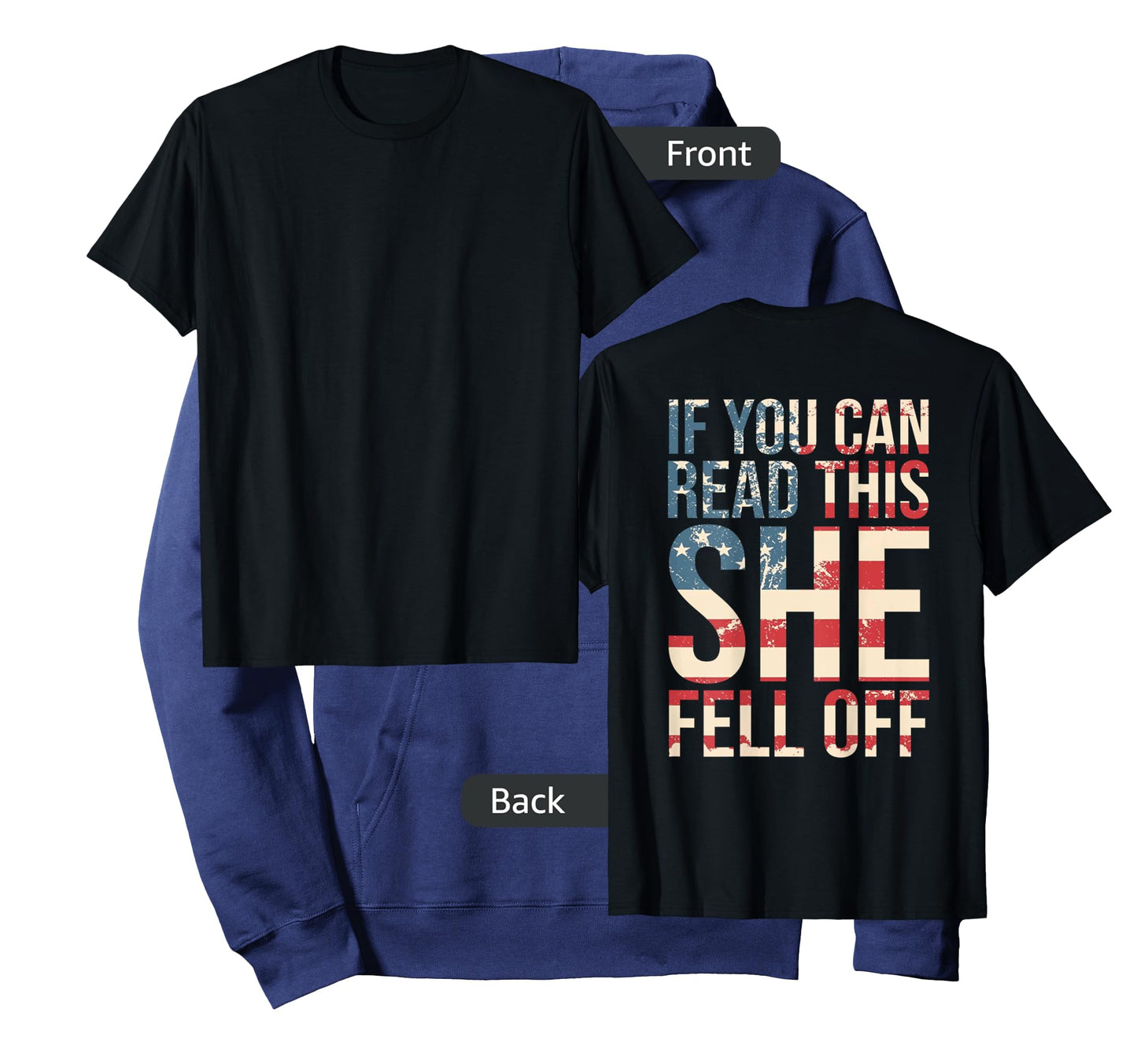 Funny If You Can Read This She Fell Off Biker Motorcycle T-Shirt