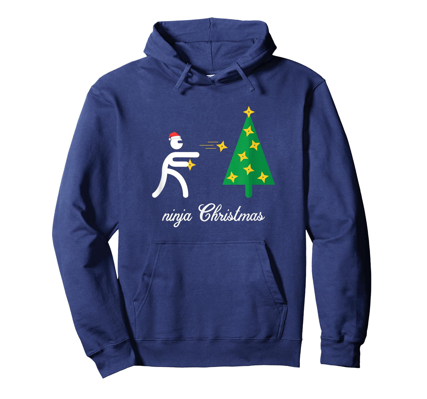 Ninja Christmas Tree Throwing Stars T-Shirt