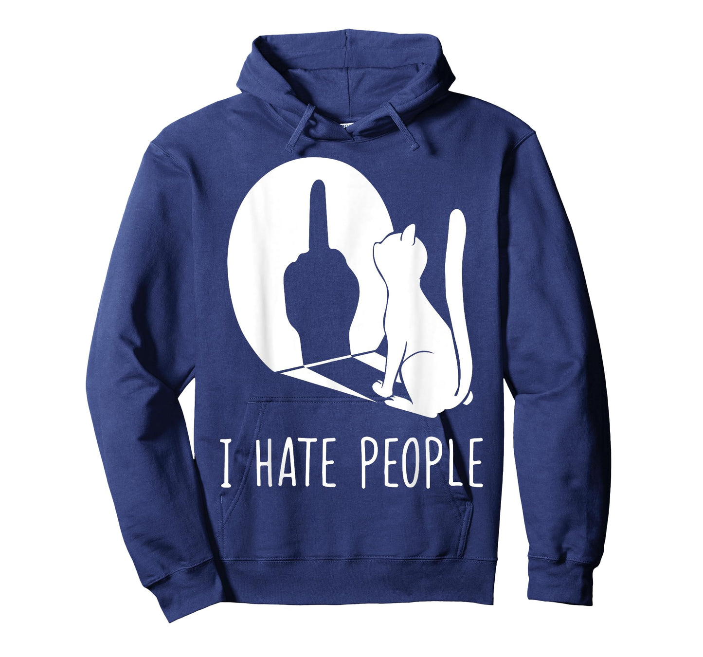 Cat Shadow I Hate People Middle Finger T-Shirt
