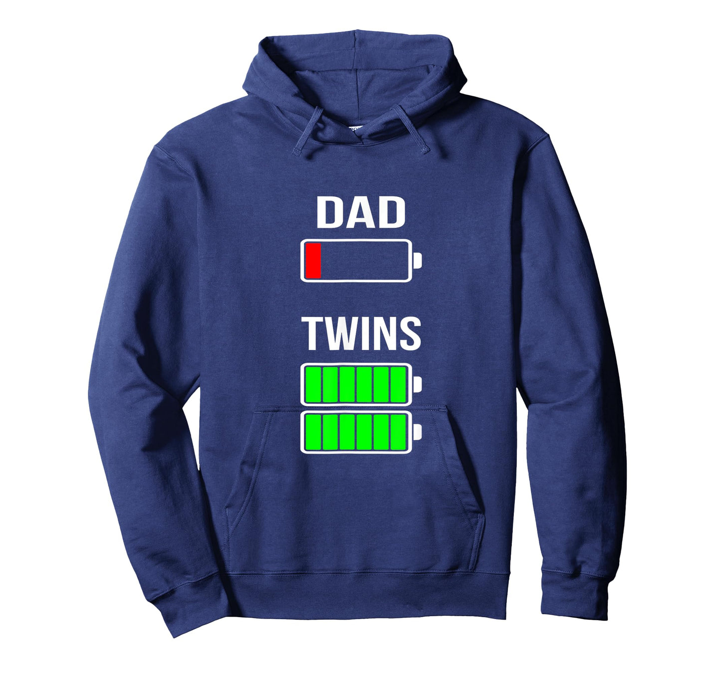 Mens Tired Dad Low Battery Twins Full Charge Funny Gift T-Shirt
