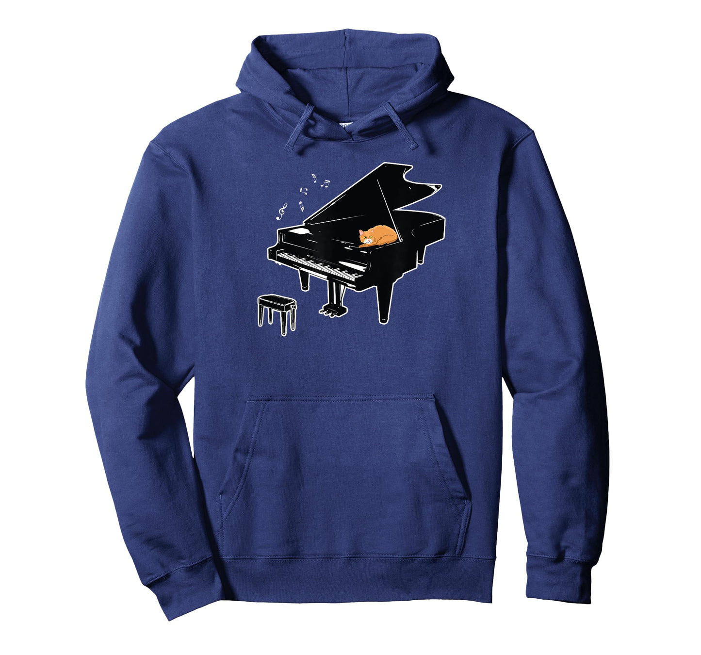 Orange Cat Playing Piano Music Lover Funny T Shirt T-Shirt