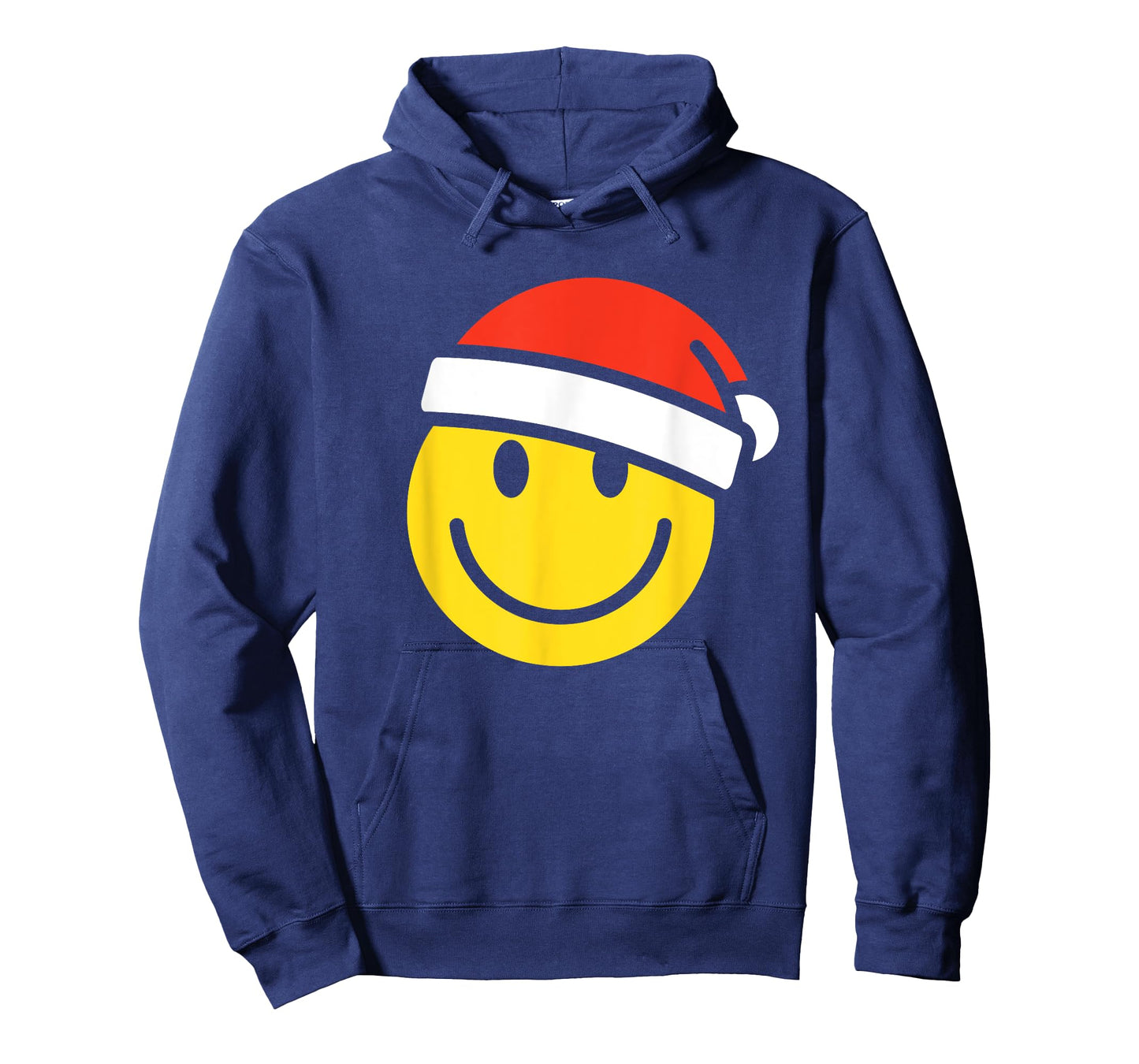 Yellow Smile Face Christmas Shirt Santa Hat Xmas Happy Face T-Shirt