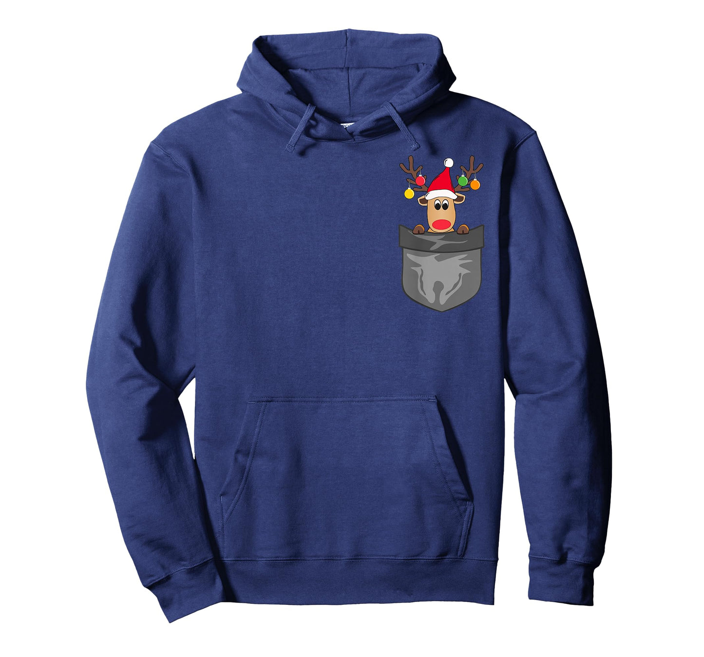 Funny Christmas Reindeer in Pocket T-Shirt