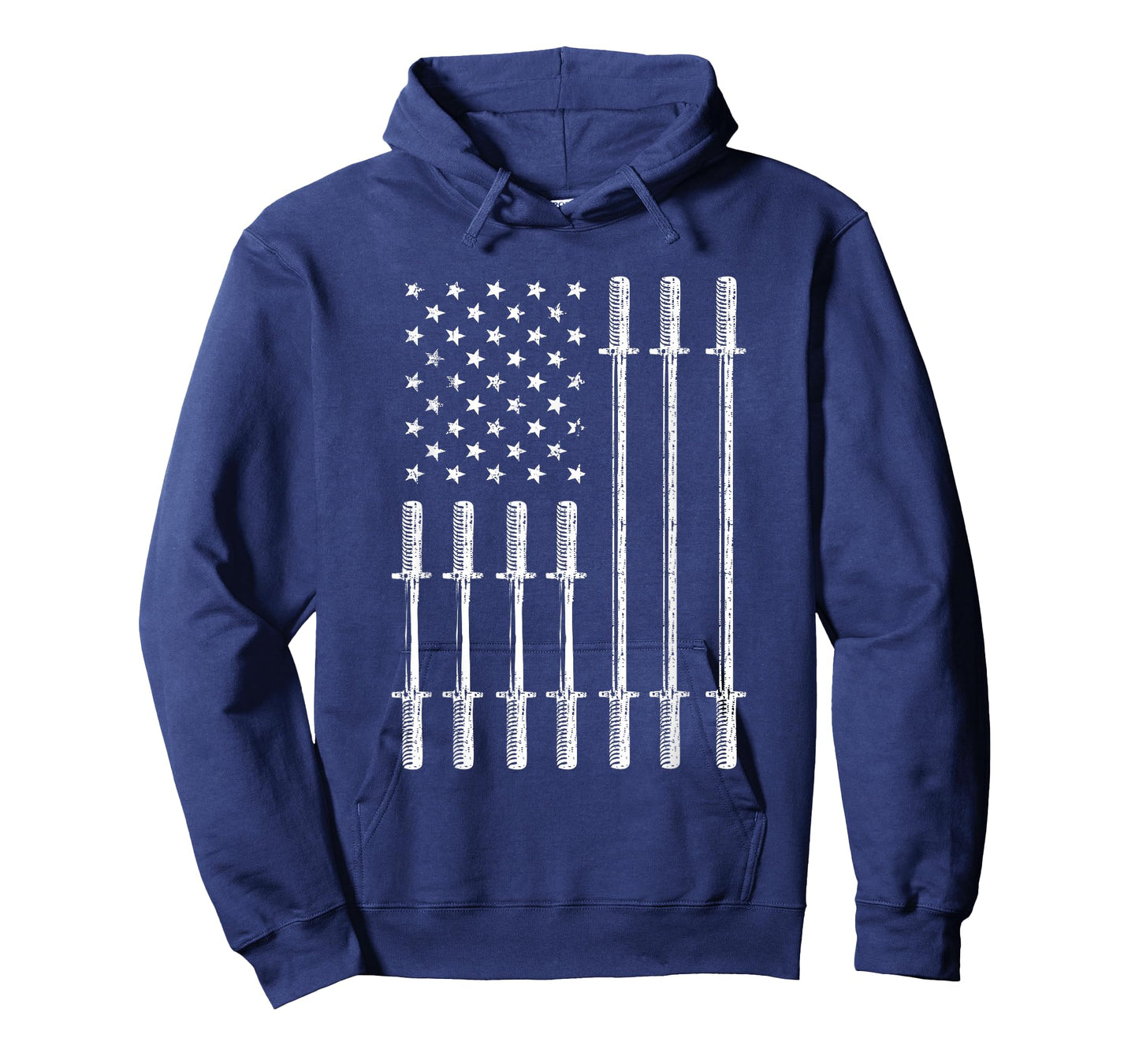USA Flag Bar Weightlifting Patriotic American US Flag Gym T-Shirt