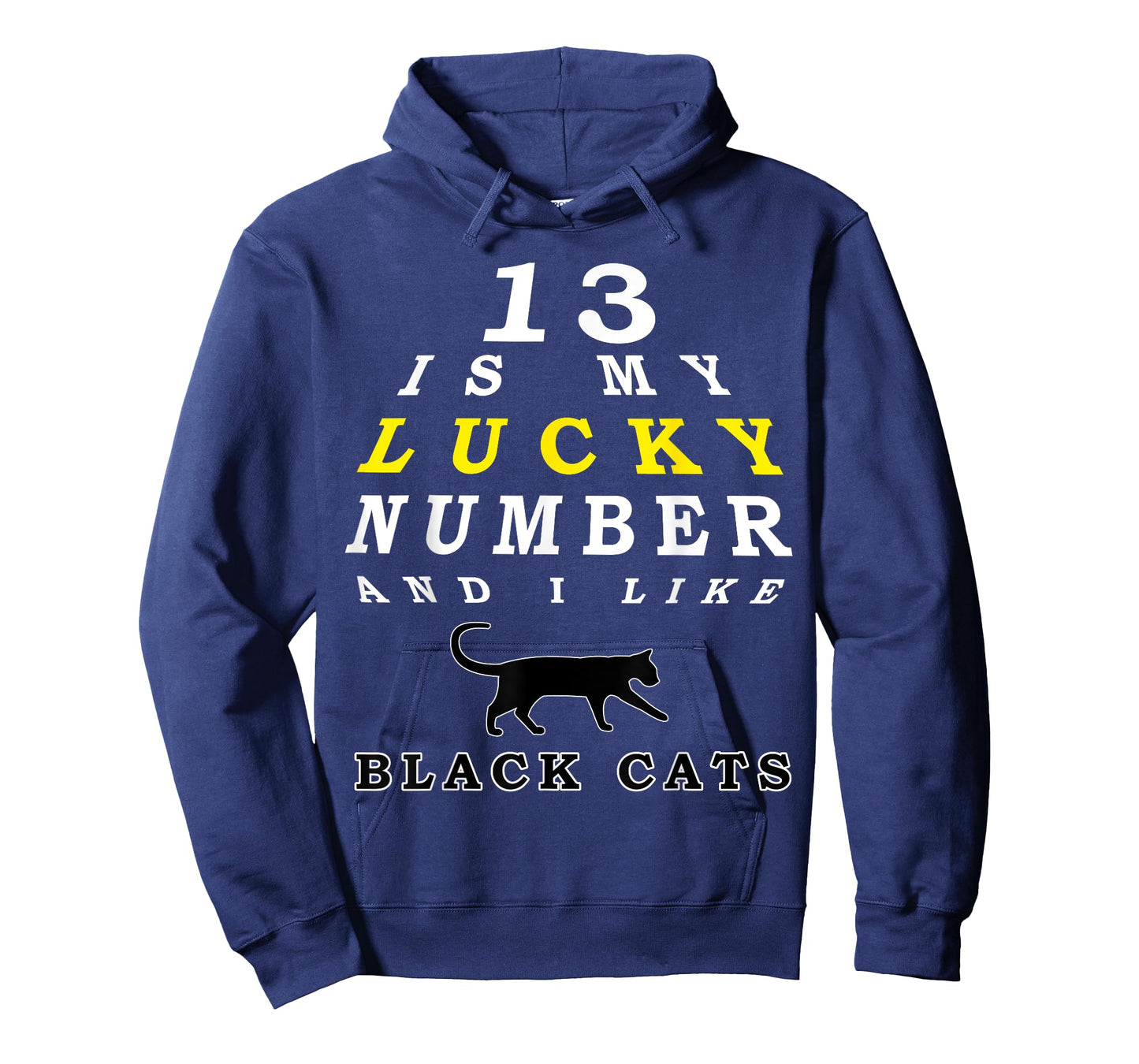 Black Cat Lucky Number 13 Fortune Cat Men Women T-Shirt