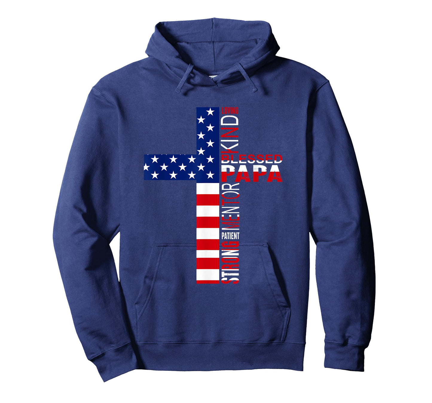 Blessed Papa American Flag 4th of July Religious Fathers Day T-Shirt