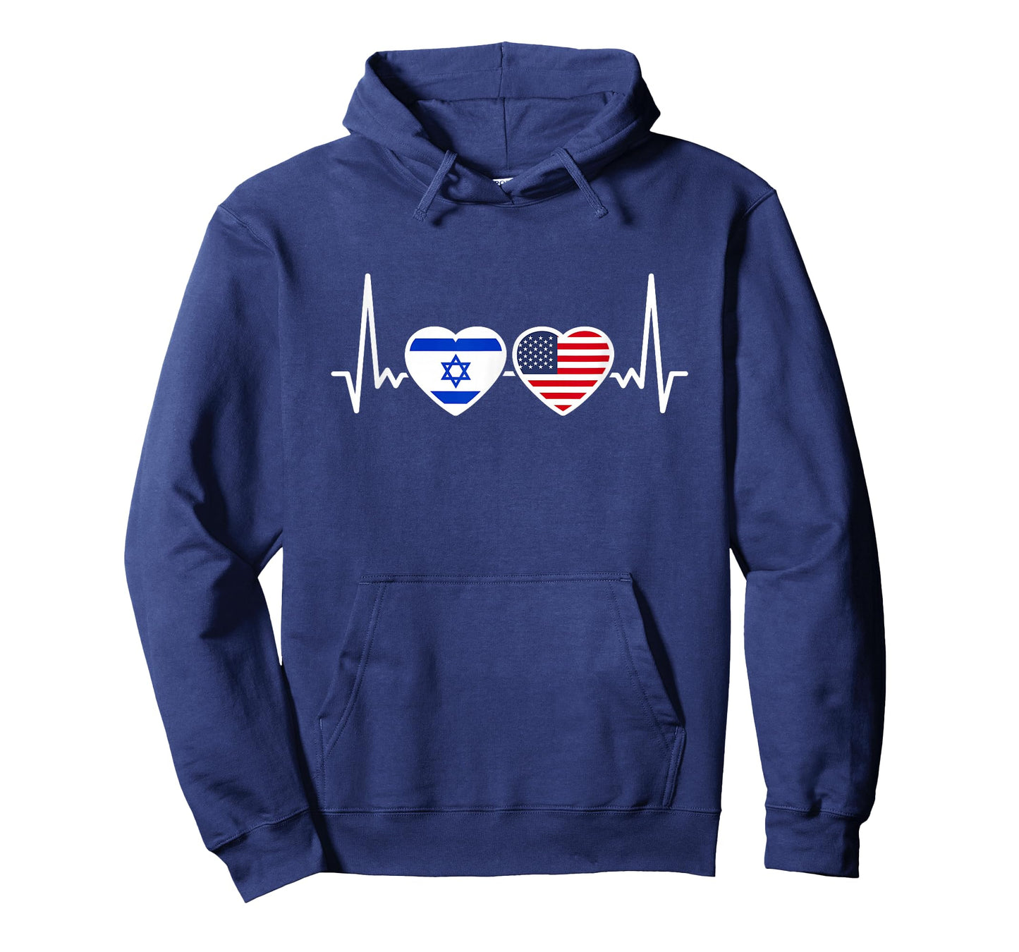 Israel USA Heartbeat Flag American Israeli T-Shirt