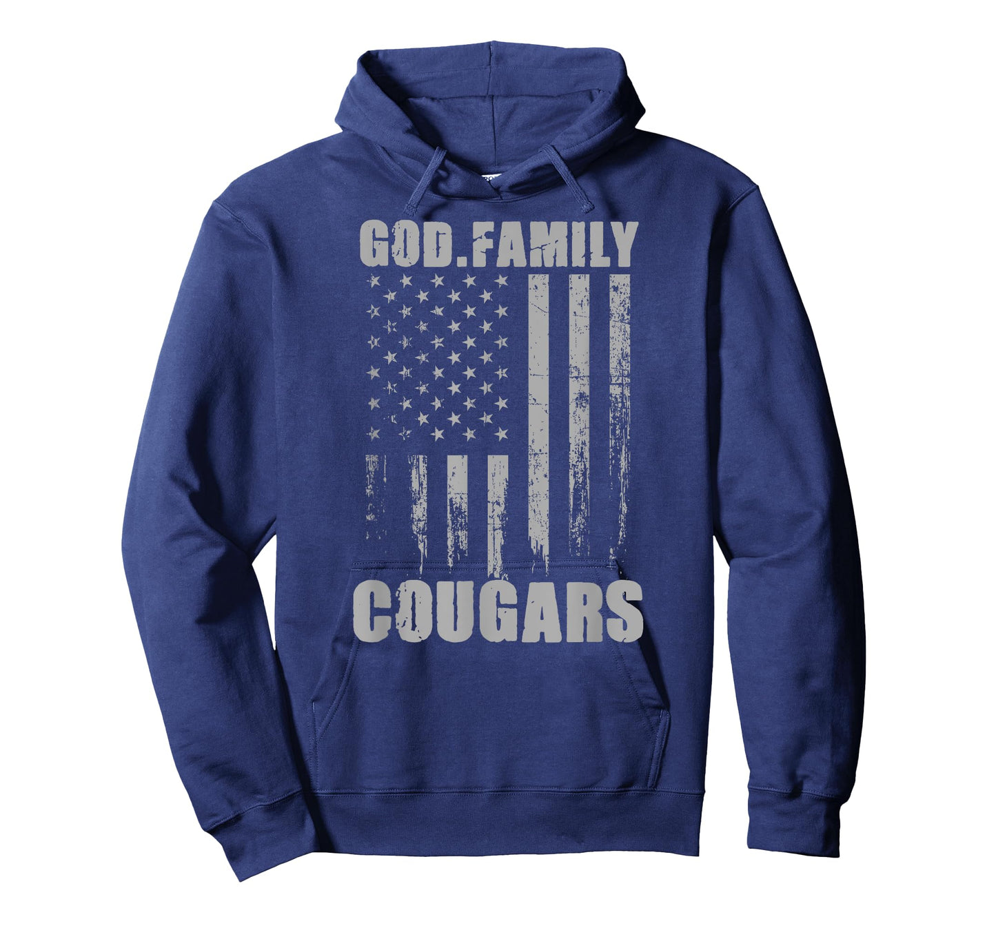 Chino Valley Cougars God. Family. Vintage USA Flag T-Shirt
