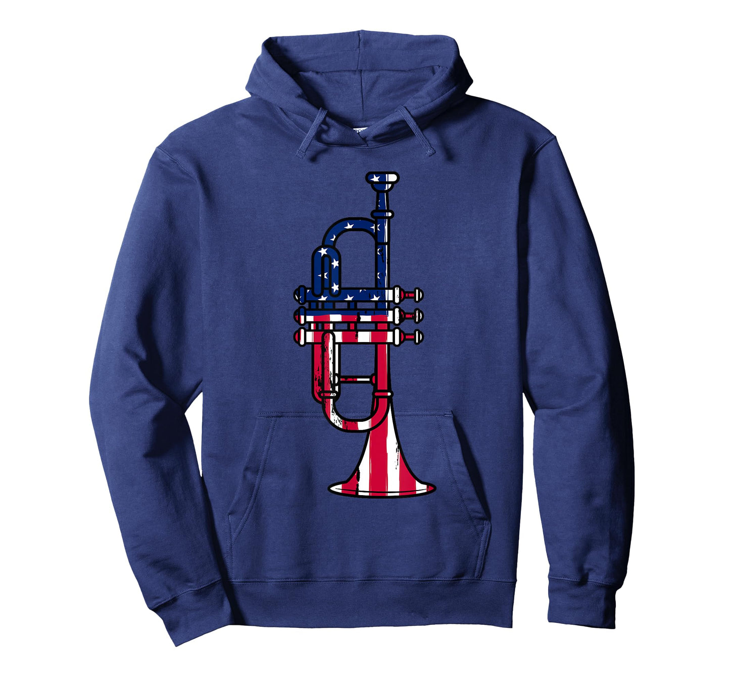 Trumpet USA Flag Funny Trumpeter Musician 4th Of July Outfit T-Shirt