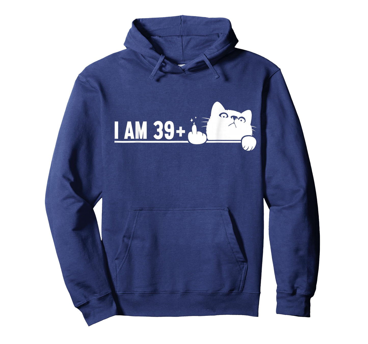 Funny 40th Birthday I Am 39 Plus Cat Middle Finger T-Shirt
