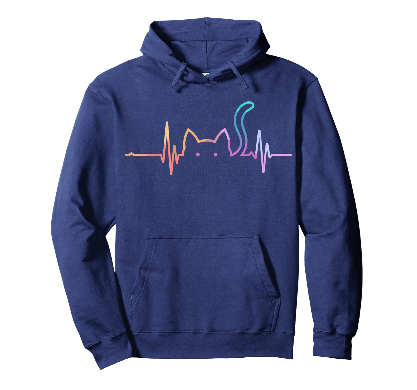 Cat Lover Graphic Heartbeat Silhouette Cute Funny Cat Men Women Girls Kids T-Shirt