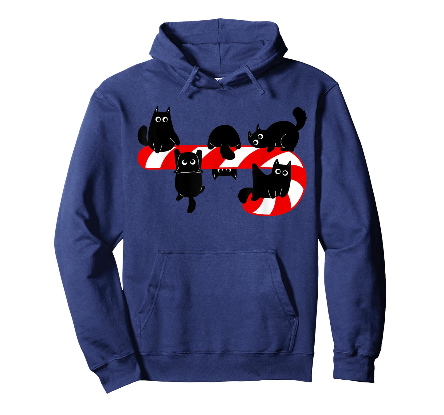 Candy Cane and Cute Cat Funny Kitty T-Shirt for Men Women Kids