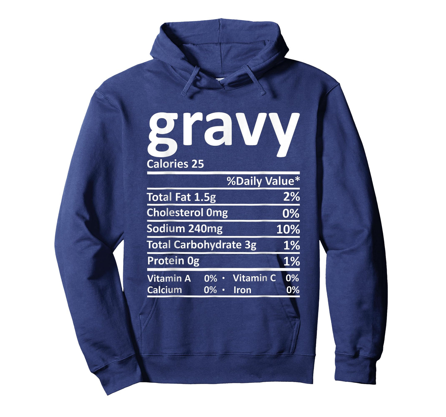 Gravy Nutrition Facts Funny Thanksgiving Christmas Food T-Shirt
