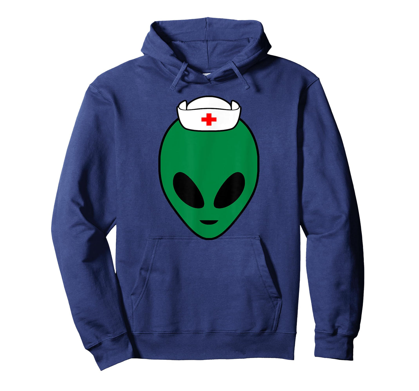 Cool Green Alien Head With Nurse's Hat Funny - Nurse Alien T-Shirt