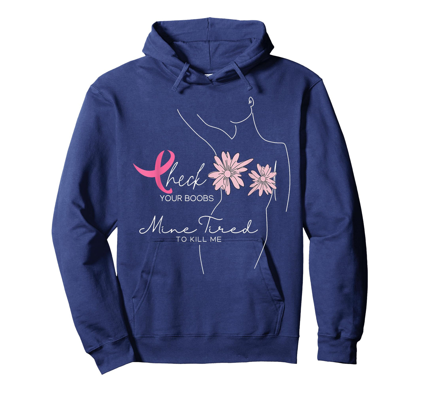 Check Your Boobs Mine Tried To Kill Me Halloween Pink Ribbon T-Shirt
