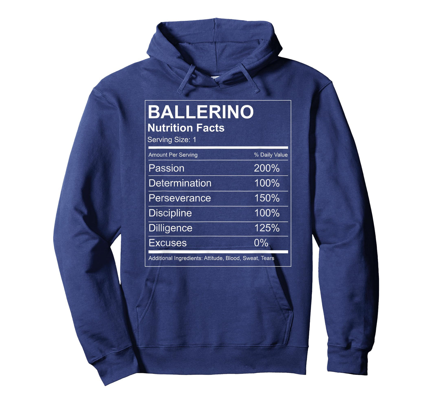 Ballerino Nutrition Facts Funny T-shirt - Male Ballet Dancer T-Shirt