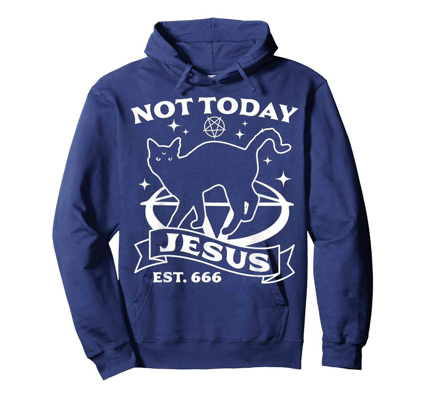 Not Today Jesus - Black Cat Satanic Devil Halloween Goth T-Shirt