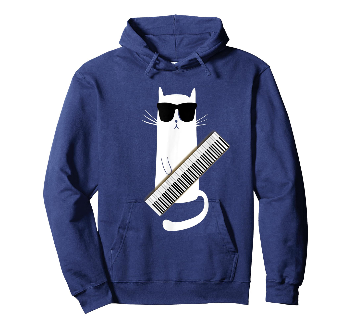Cat Wearing Sunglasses Playing Keytar- Guitar Keyboard Shirt T-Shirt