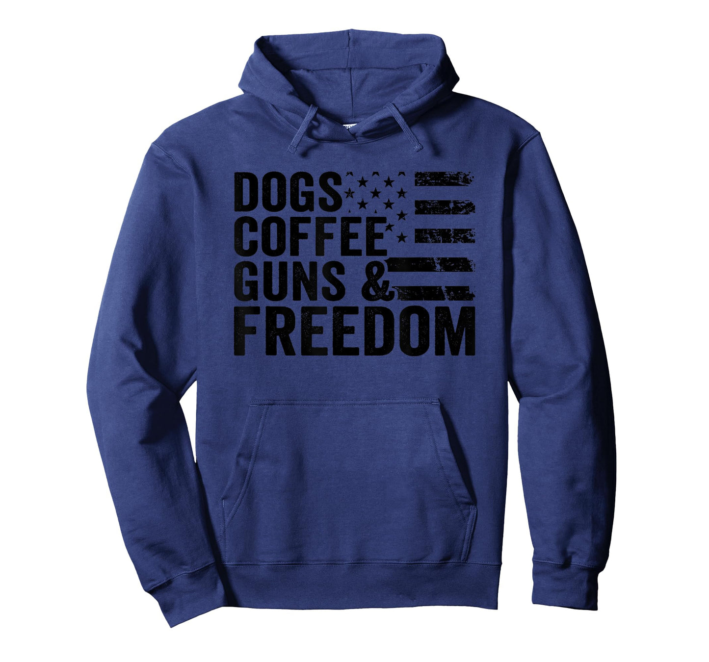 Dogs Coffee Guns & Freedom - Pro Guns USA Flag Funny Gun T-Shirt