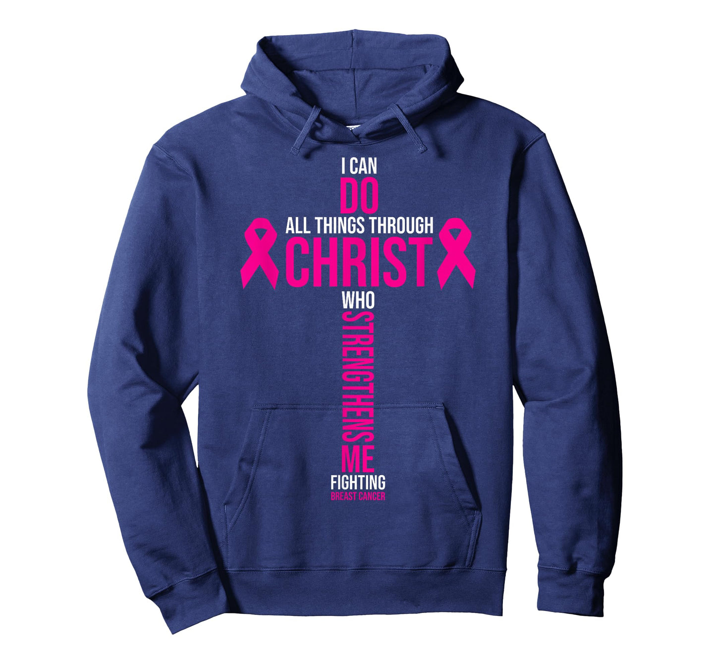 Christian Cross Pink Ribbon Inspirational Breast Cancer Gift T-Shirt