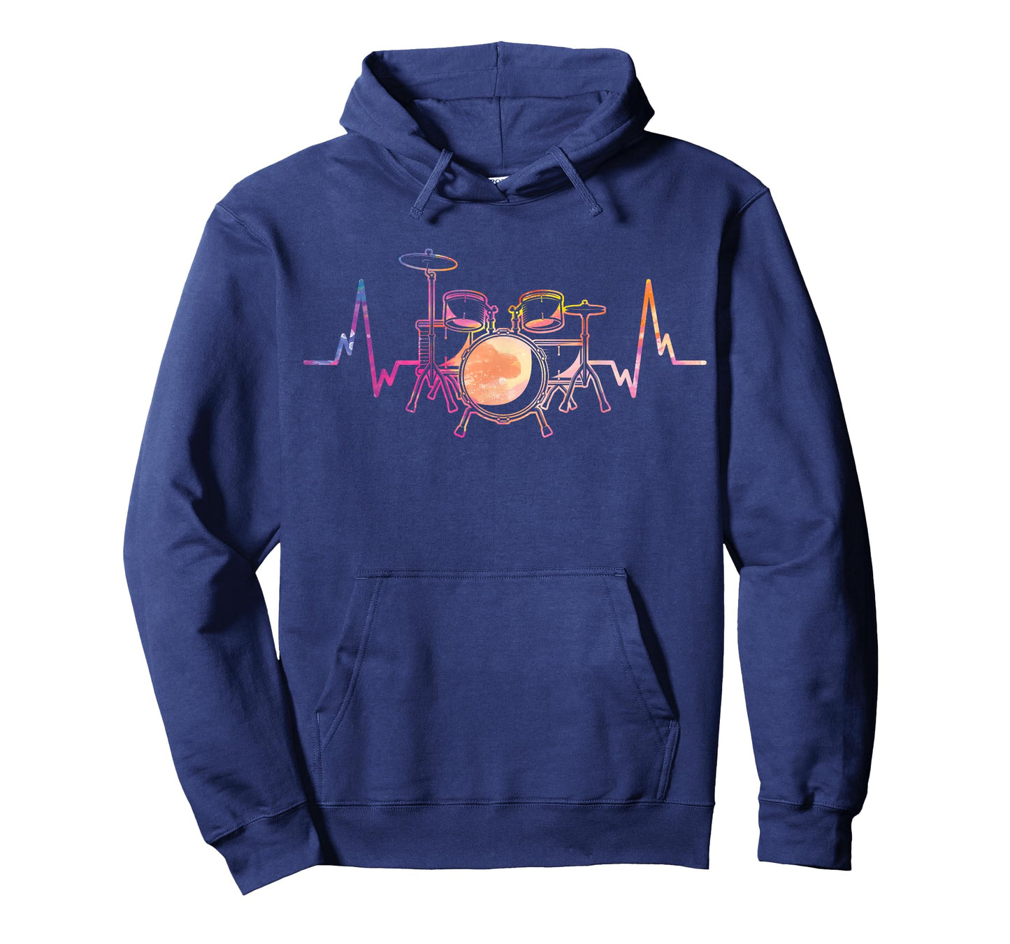 Retro Heartbeat Drummer Drums Drumming Drum Set T-Shirt