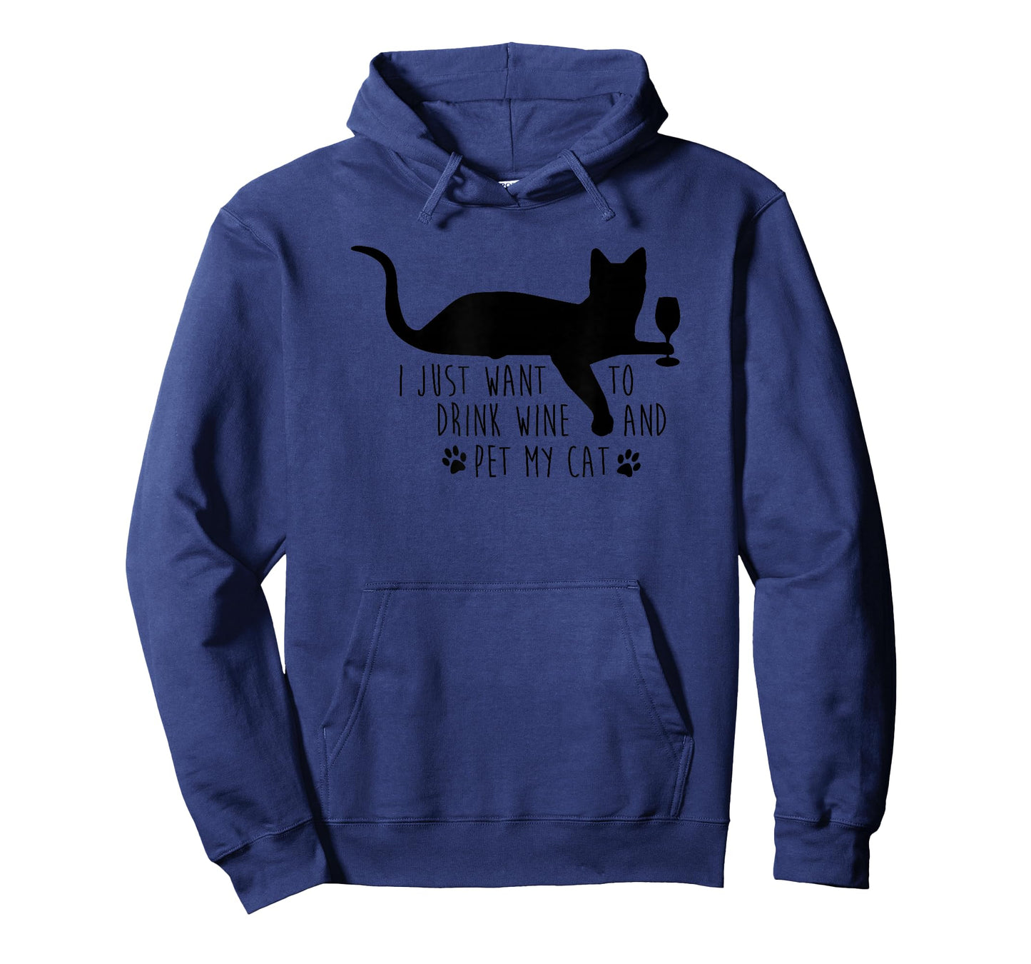 I Just Want To Drink Wine & Pet My Cat Funny Saying T-Shirt