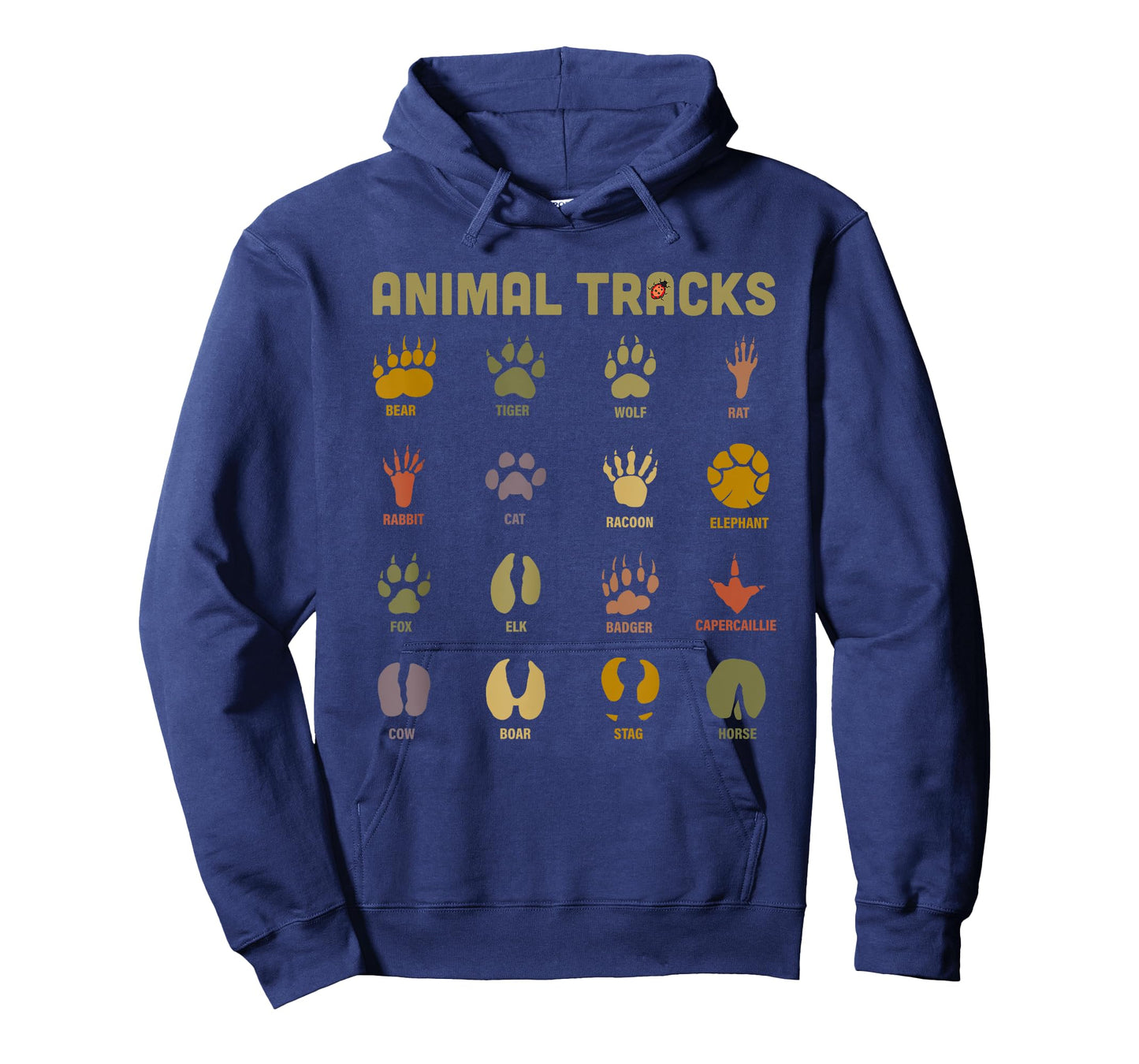 Children's Kids Wild Animal Tracks Childrens Learning Design T-Shirt Small